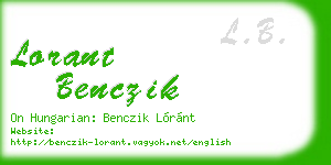 lorant benczik business card