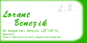 lorant benczik business card